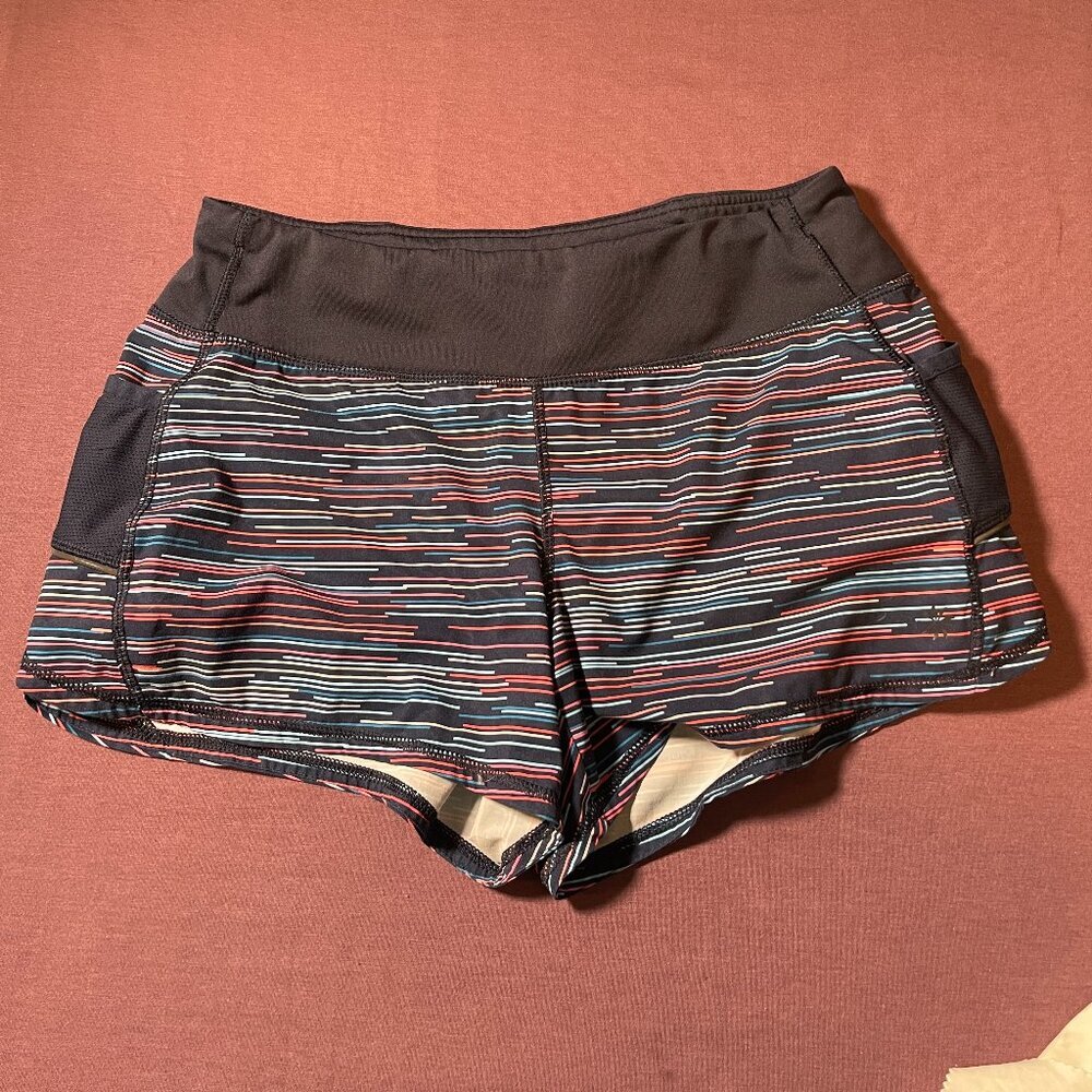 Athleta Laset Beam Ready Set Short In Navy Multi Stripe - Size Small